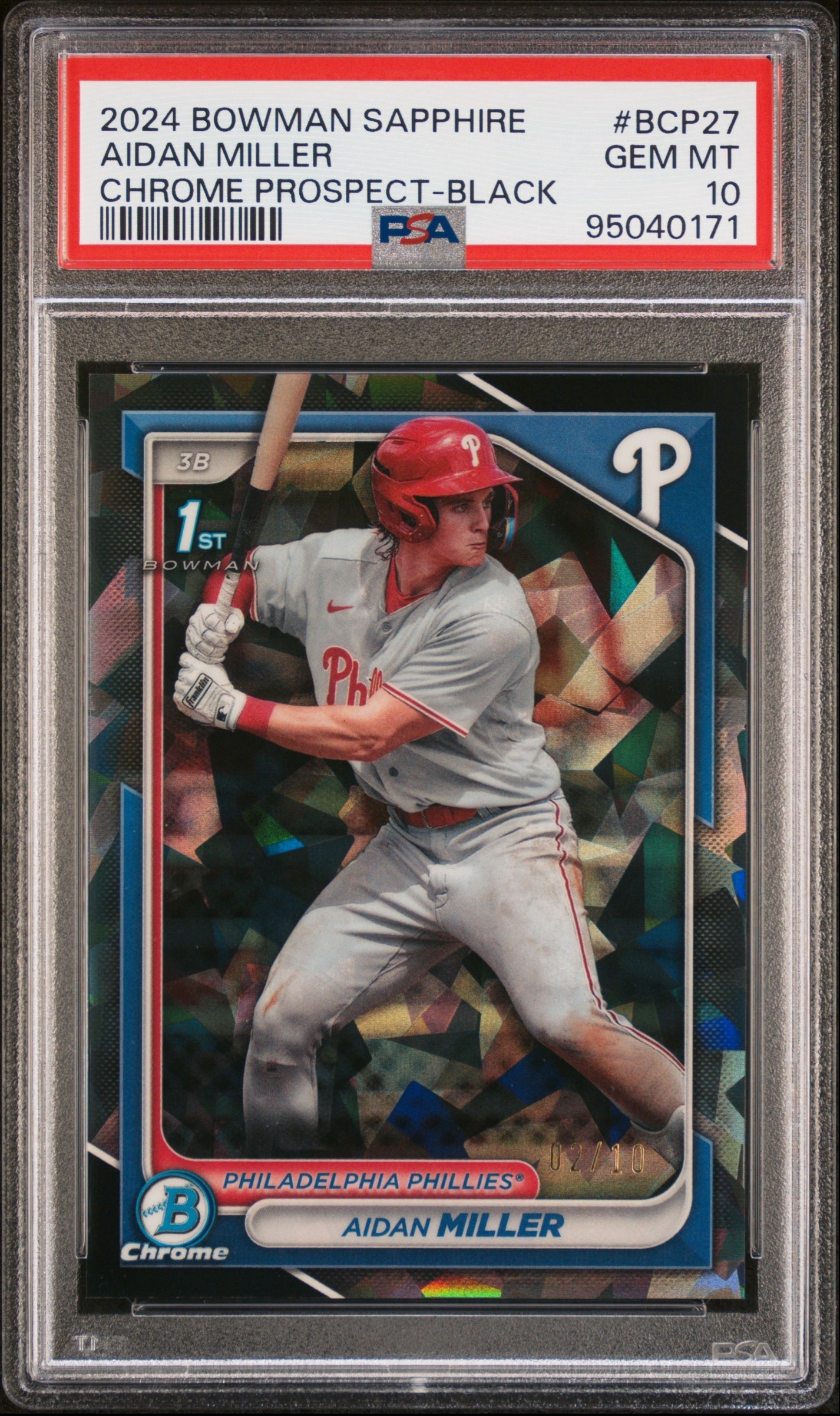 2024 Bowman Sapphire Edition Aidan Miller Black Sapphire PSA 10
