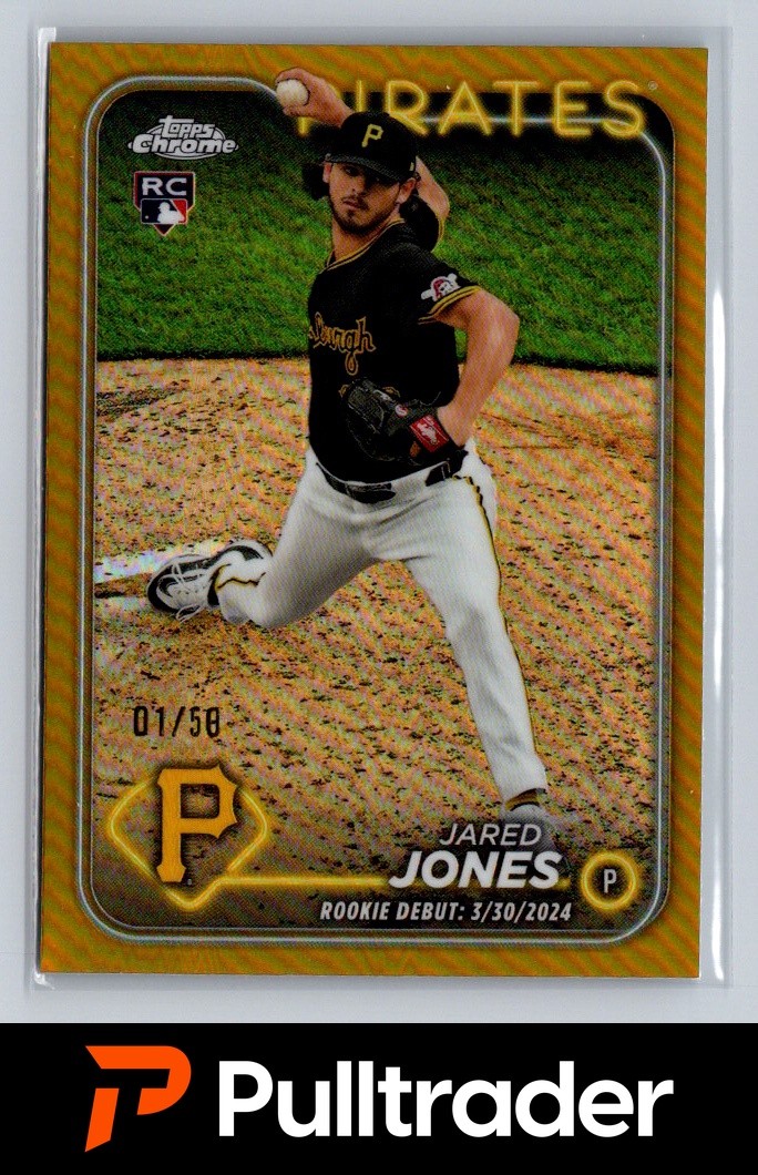 2024 Topps Chrome Update Jared Jones #USC43 Gold Refractor 01/50 Pirates RC