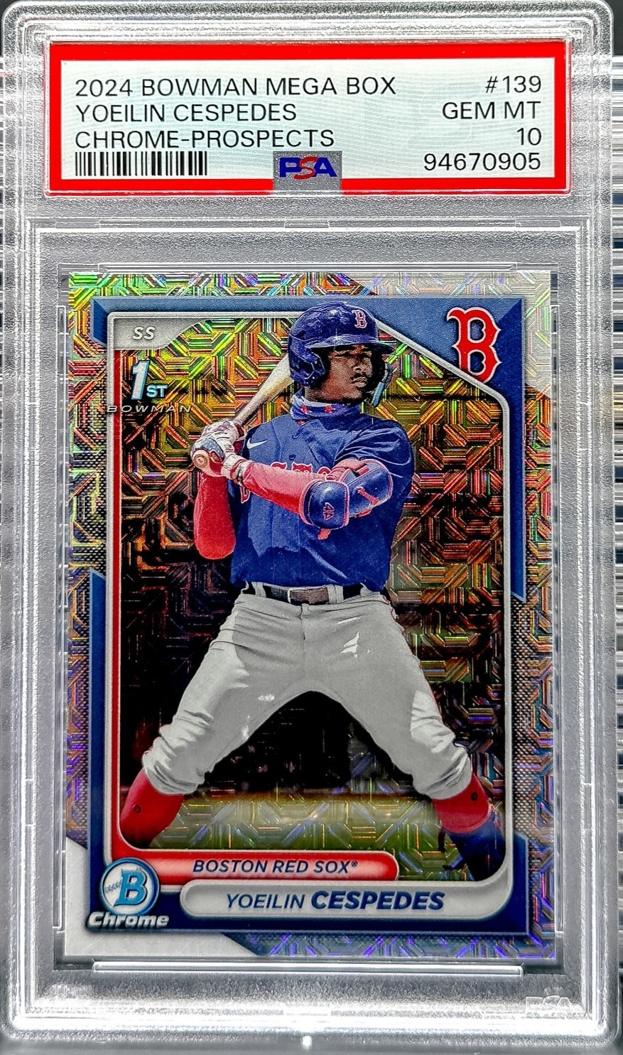2024 Bowman #BCP-139 Yoeilin Cespedes Chrome Prospects Mojo Refractors PSA 10