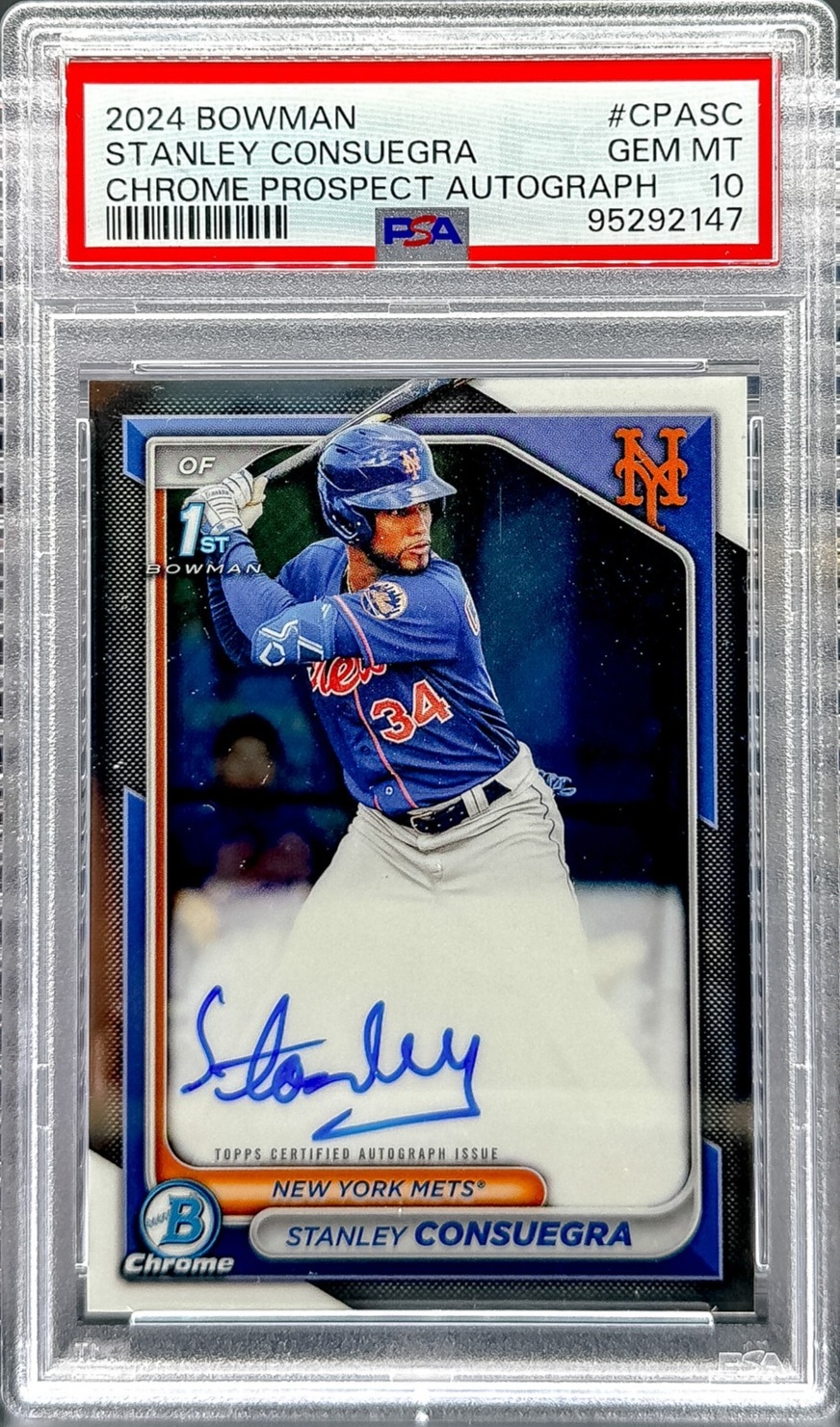 2024 Bowman #CPA-SC Stanley Consuegra Chrome Prospect Autographs PSA 10