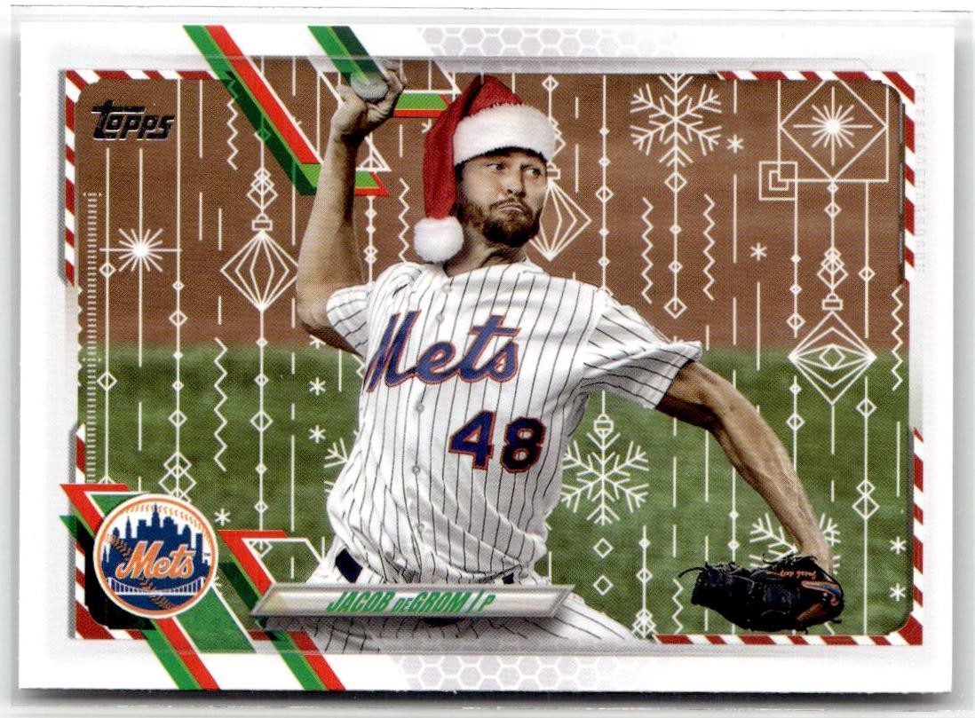 2021 Topps Holiday Jacob deGrom SP Santa Hat