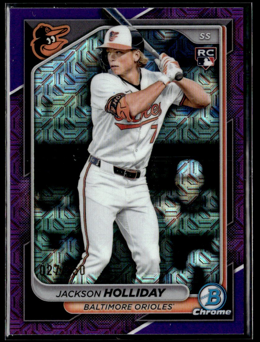 2024 Bowman Chrome Jackson Holliday Purple Mojo Refractors Rookie #/250