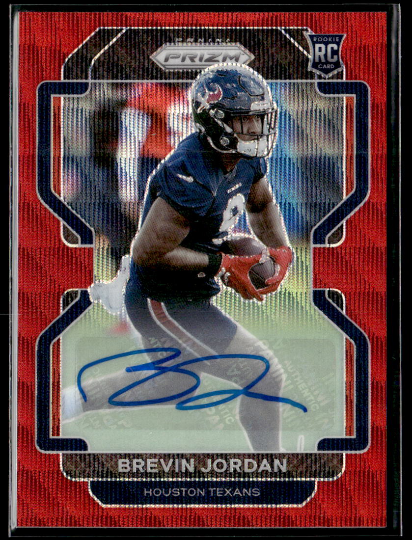 2021 Panini Prizm Brevin Jordan Rookie Autographs Prizm Red Wave Rookie #/149