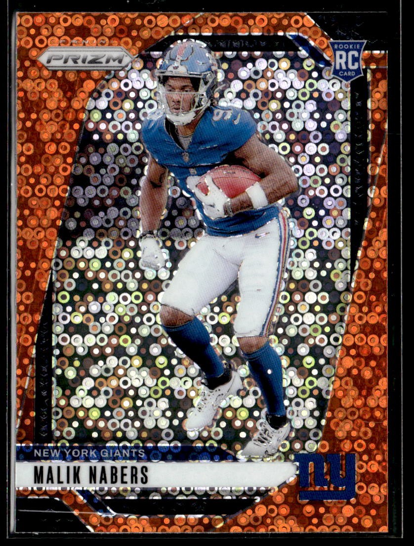 2024 Panini Prizm #370 Malik Nabers Orange Disco Prizm