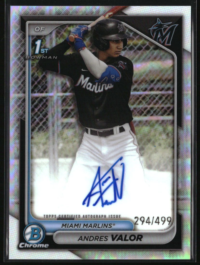 2024 Bowman Chrome #CPA-AV Andres Valor Prospects Autographs Refractors #/499