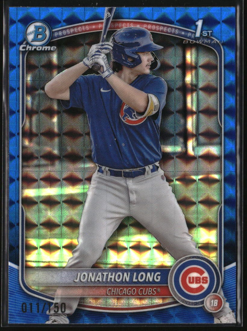 2025 Bowman Jonathon Long Chrome Prospects Blue Geometric Refractor #/150