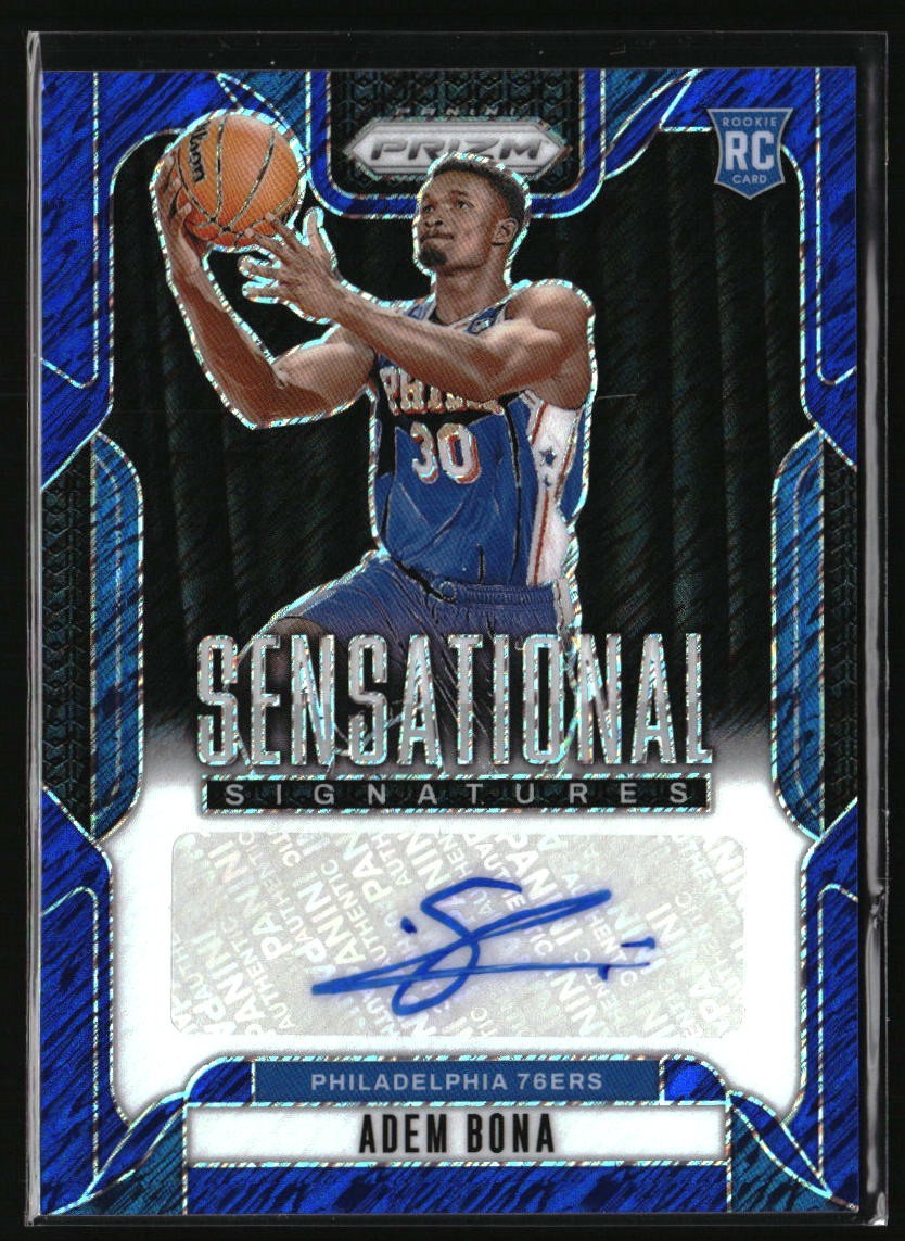 2024-25 Panini Prizm Adem Bona Sensational Signatures Blue Shimmer FOTL #/25