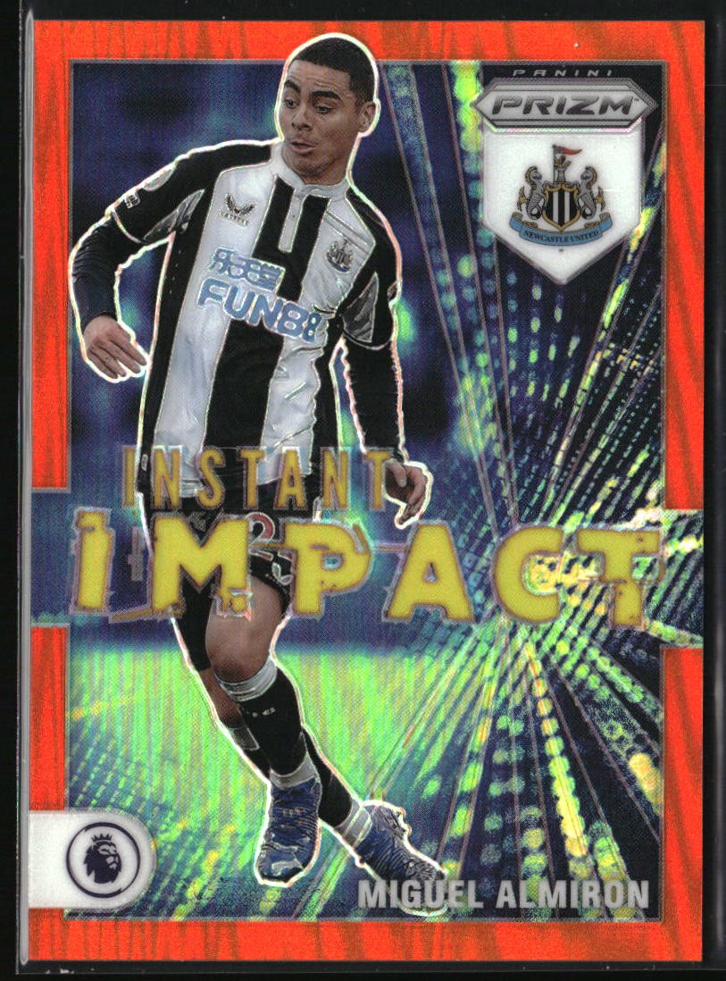 2021-22 Panini Prizm Premier League Miguel Almiron Instant Impact Orange #/25