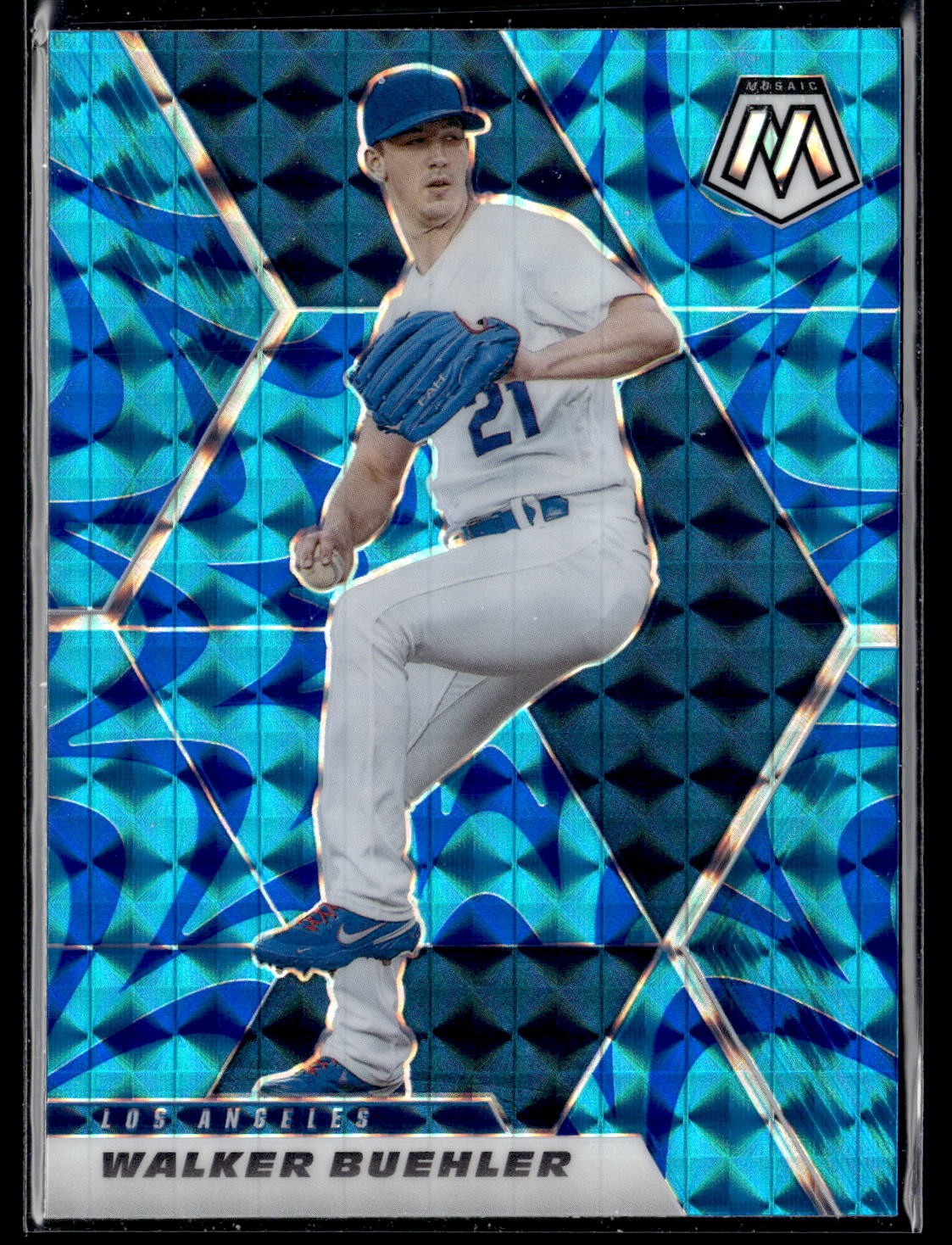 2021 Panini Mosaic #56 Walker Buehler Reactive Blue