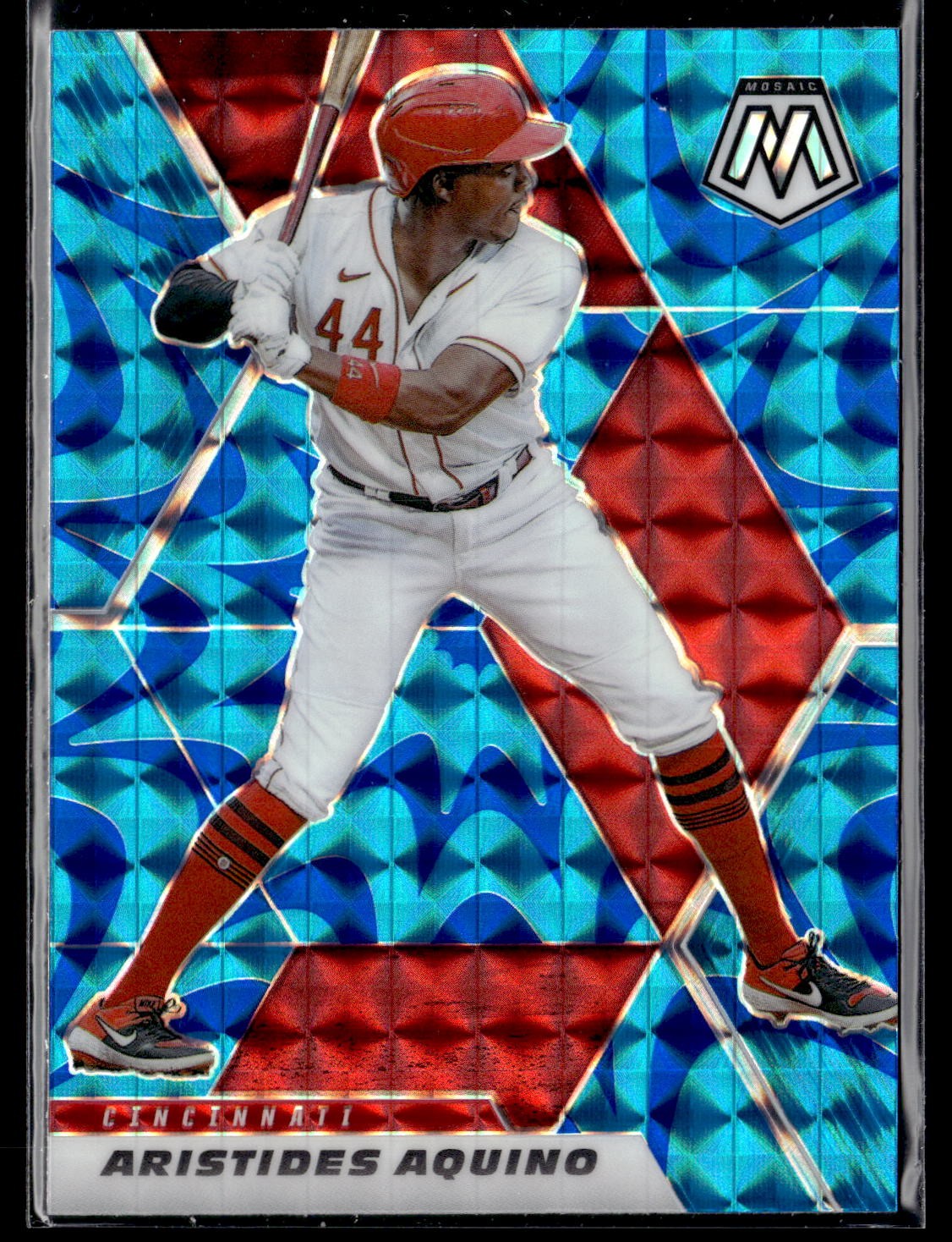 2021 Panini Mosaic #98 Aristides Aquino Reactive Blue
