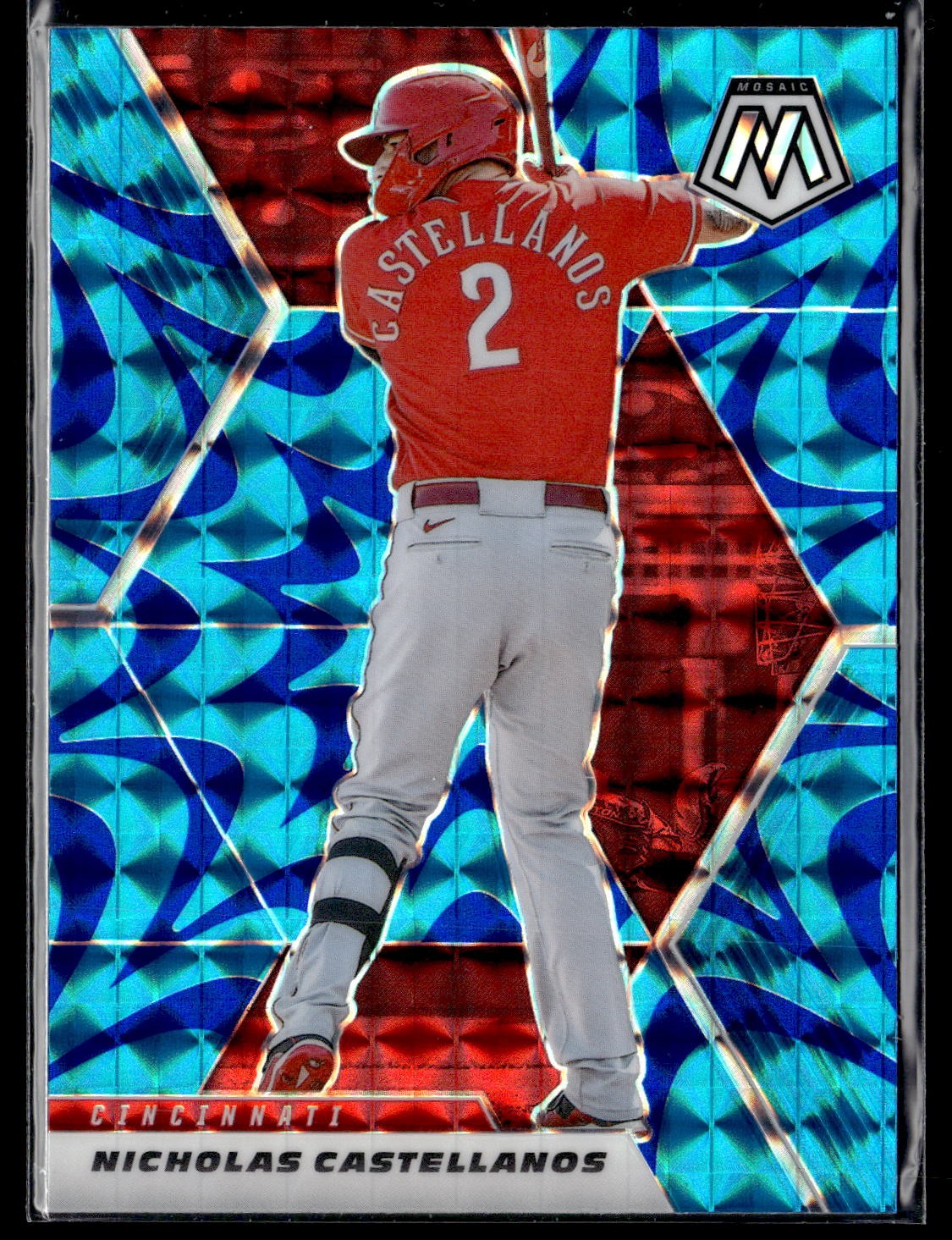 2021 Panini Mosaic #173 Nicholas Castellanos Reactive Blue