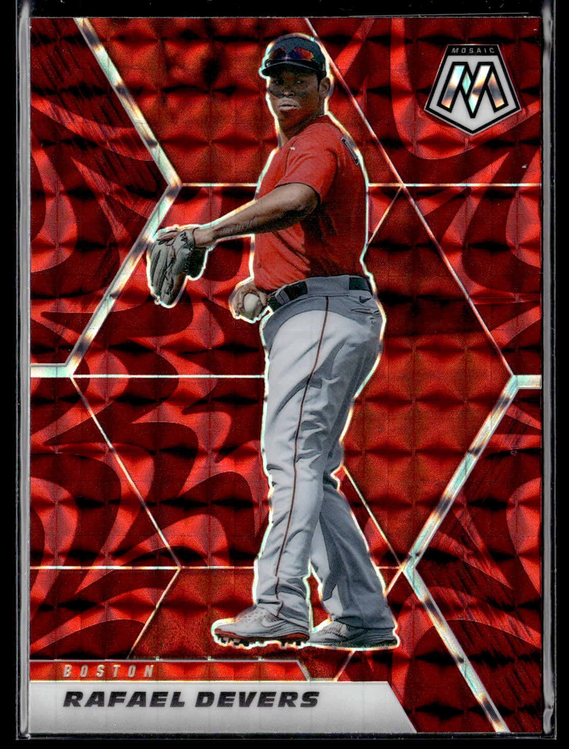 2021 Panini Mosaic #66 Rafael Devers Reactive Red