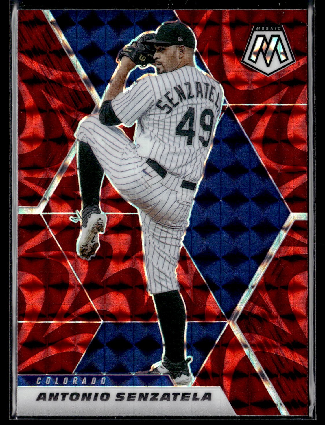2021 Panini Mosaic #8 Antonio Senzatela Reactive Red