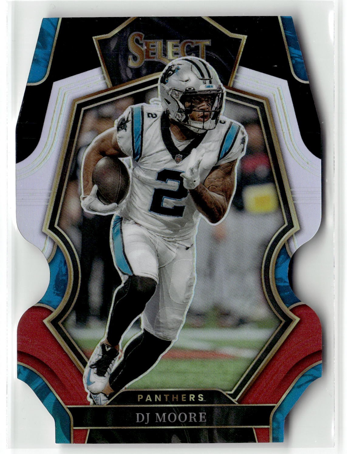 2022 Panini Select #114 DJ Moore Black and Red Prizm Die Cut