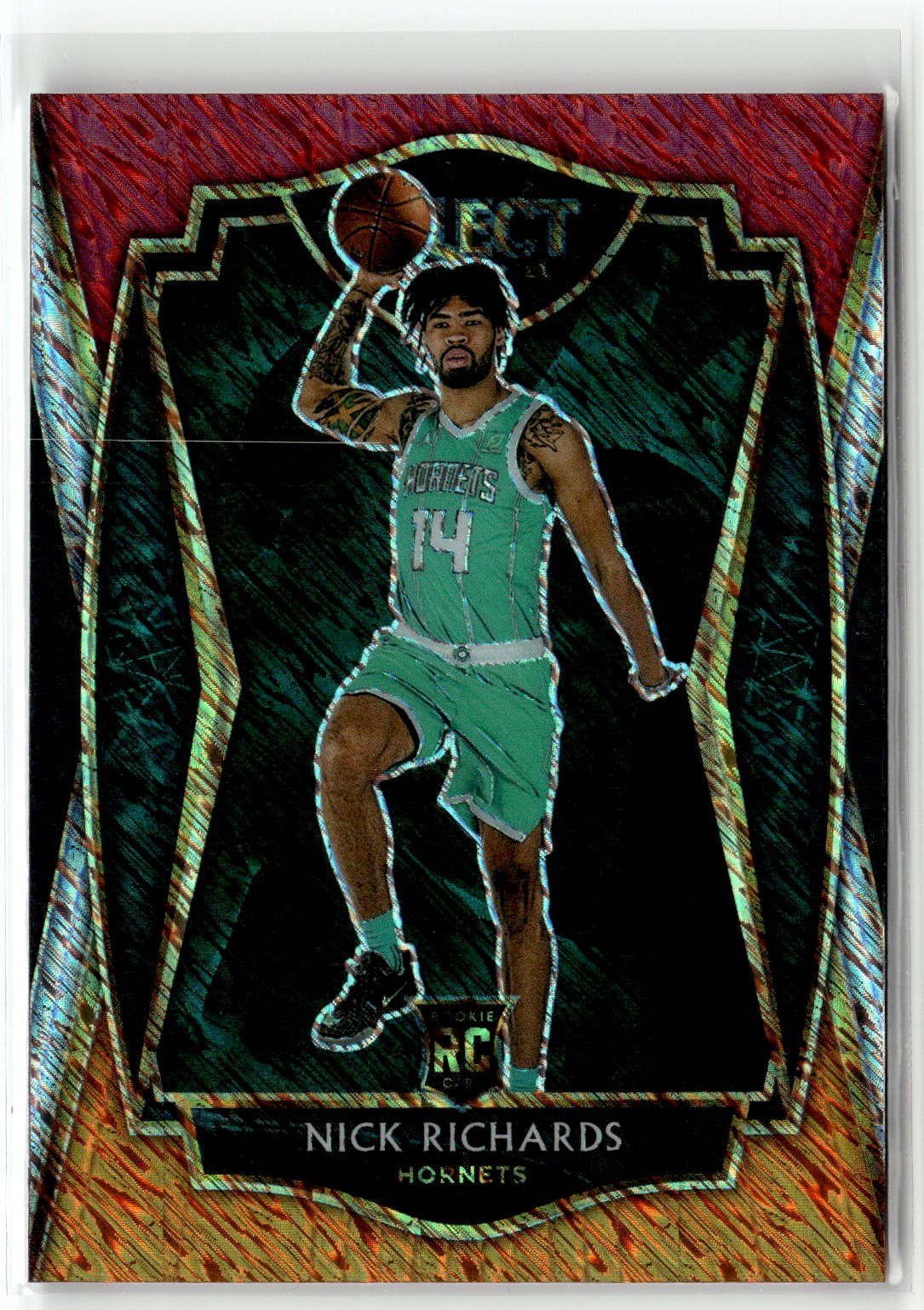 2020-21 Panini Select #167 Nick Richards Red White Orange Shimmer