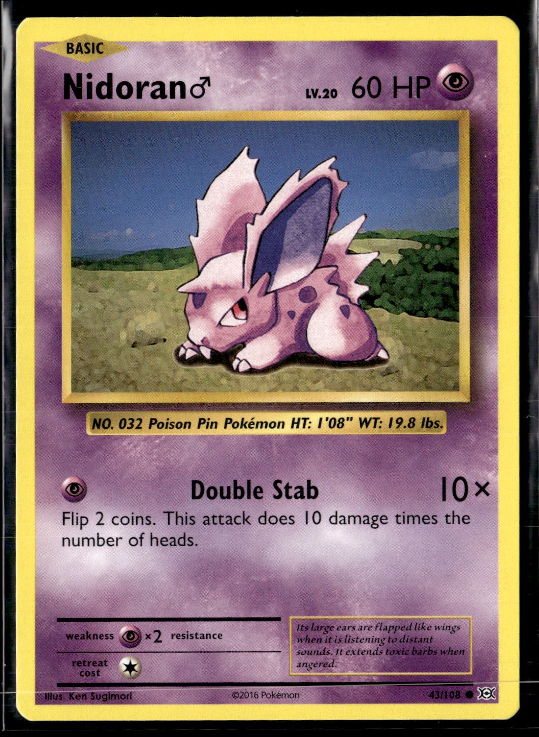 XY - Evolutions #43/108 Nidoran M Common Near Mint or Better