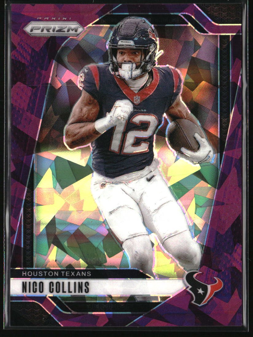 2024 Panini Prizm #113 Nico Collins Purple Ice #/225
