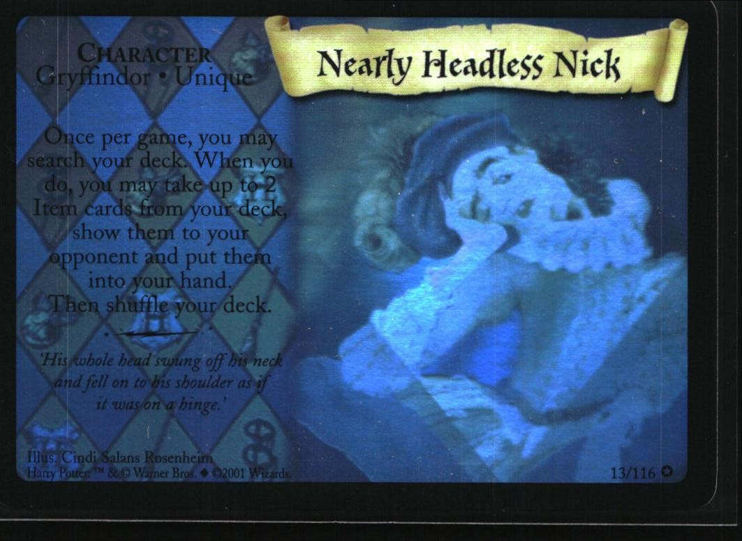 Harry Potter TCG Base Set #13 Nearly Headless Nick Holo Foil