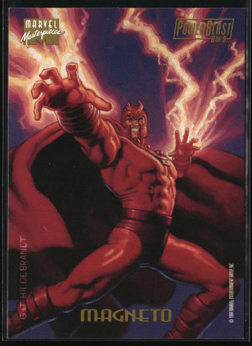 1994 Fleer Marvel Masterpieces Hildebrandt Brothers #6 Magneto PowerBlast