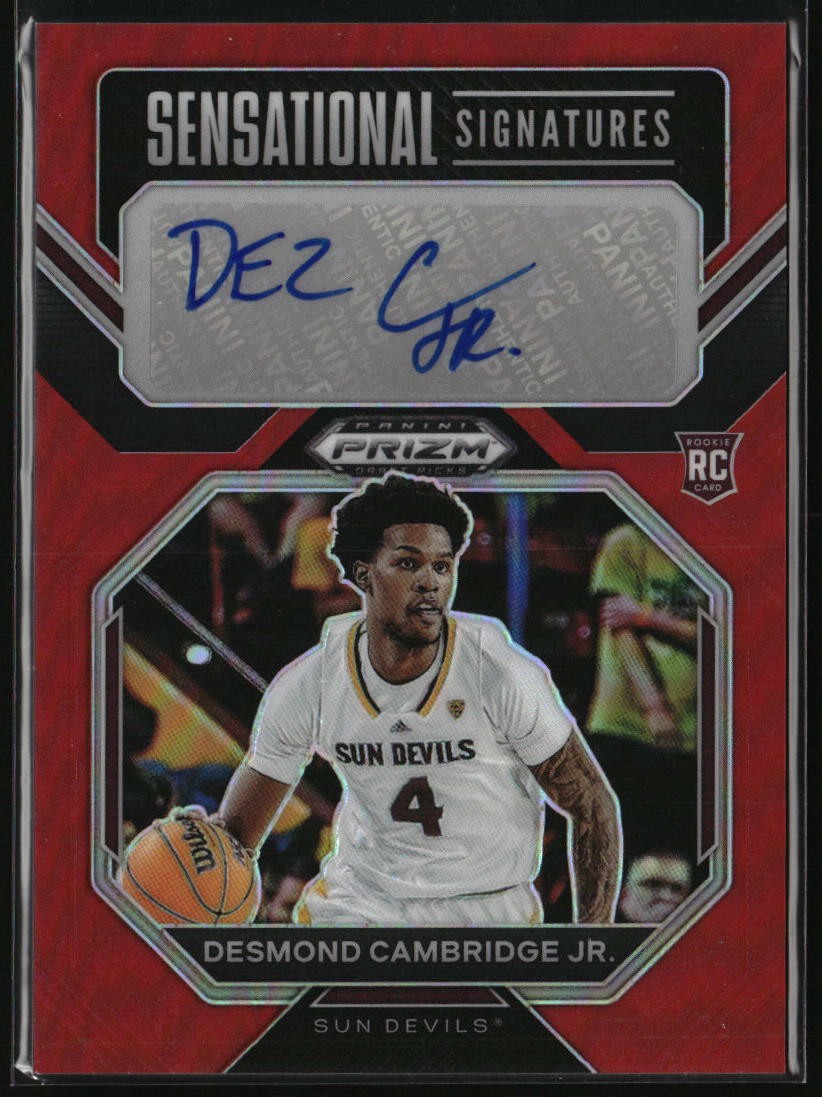 2023 Panini Prizm DP Desmond Cambridge Jr. Sensational Signatures Red #/149
