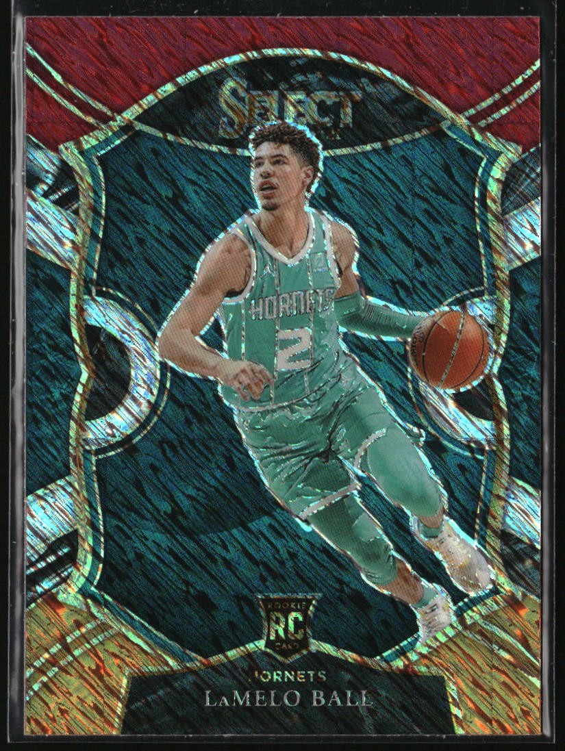2020-21 Panini Select #63 LaMelo Ball Red White Orange Shimmer