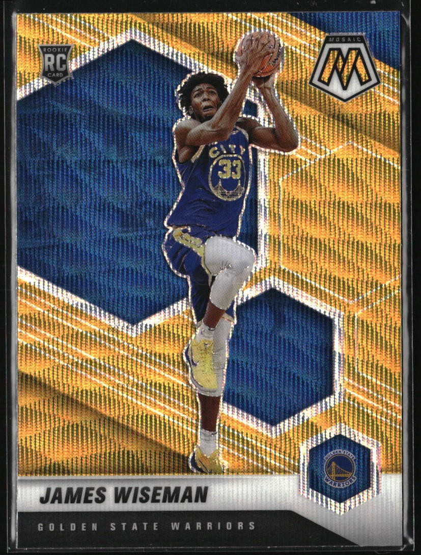 2020-21 Panini Mosaic #205 James Wiseman Mosaic Gold Wave
