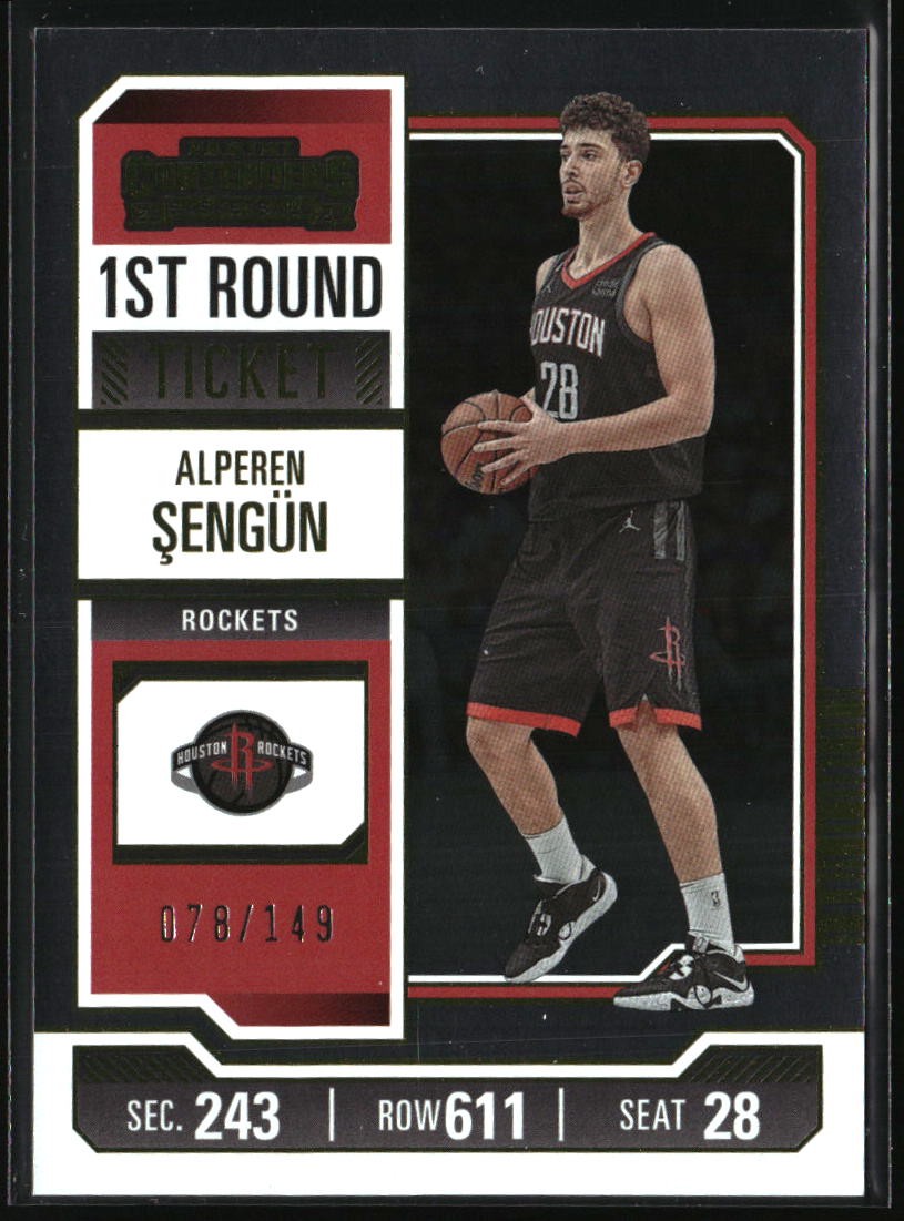 2023-24 Panini Contenders #36 Alperen Sengun First Round Ticket #/149