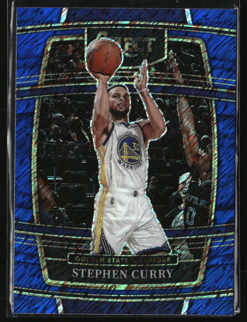 2021-22 Panini Select #94 Stephen Curry Blue Shimmer Prizms