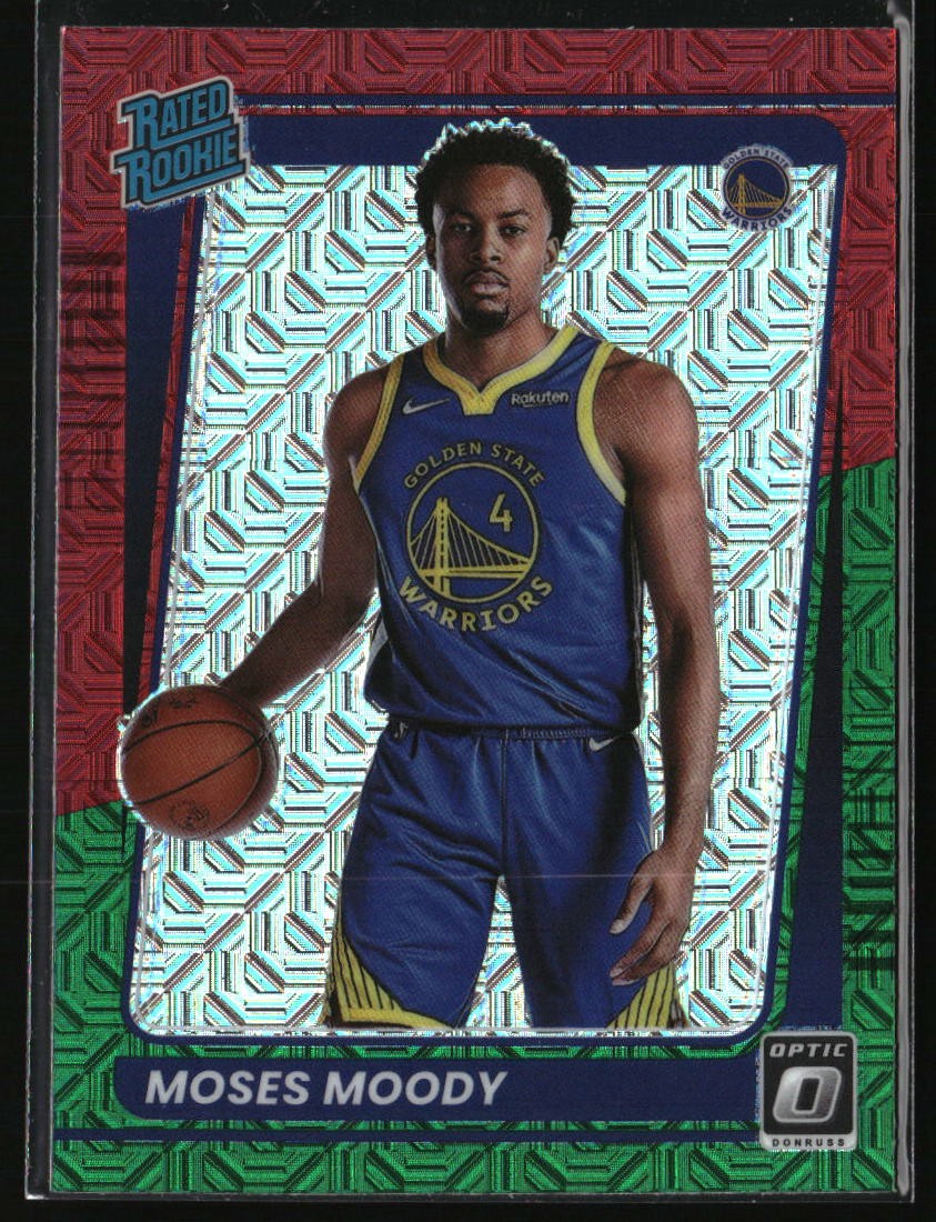 2021-22 Donruss Optic #184 Moses Moody Choice Red & Green