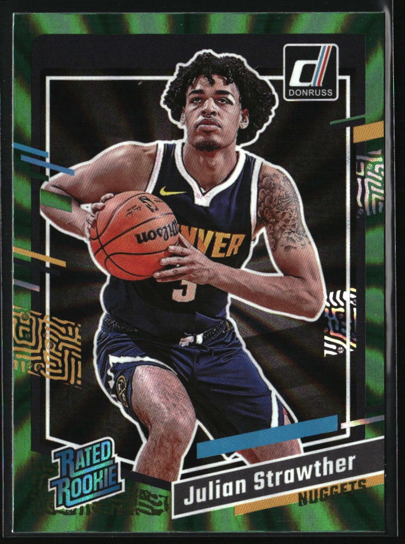 2023-24 Donruss #242 Julian Strawther Green Laser Holo Rated Rookie