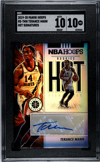 2019-20 Hoops Premium Stock Terance Mann Hot Signatures Rookies SGC 10