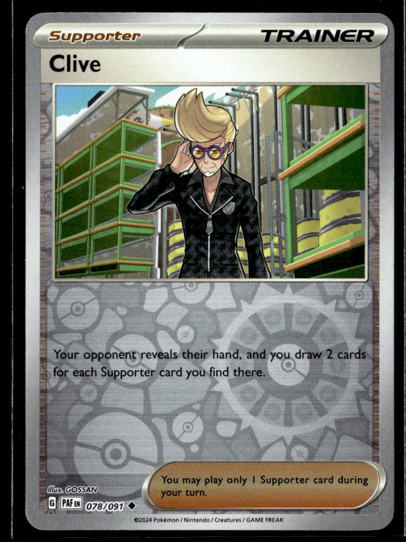 SV: Paldean Fates #078/091 Clive Reverse Holofoil