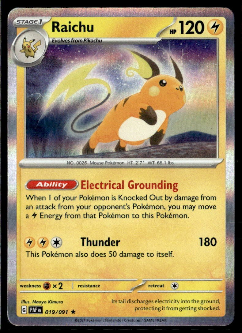 SV: Paldean Fates #019/091 Raichu Holofoil