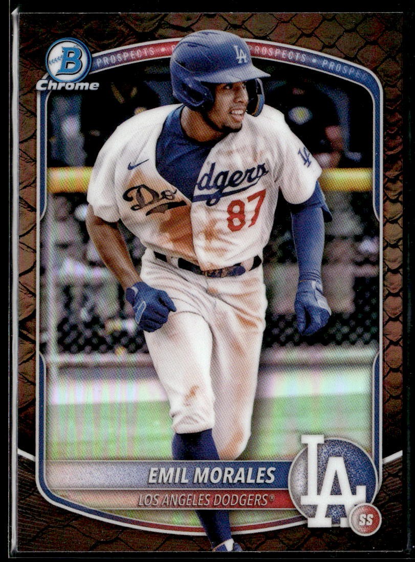2025 Bowman #BCP-127 Emil Morales Chrome Prospects Reptilian Refractor