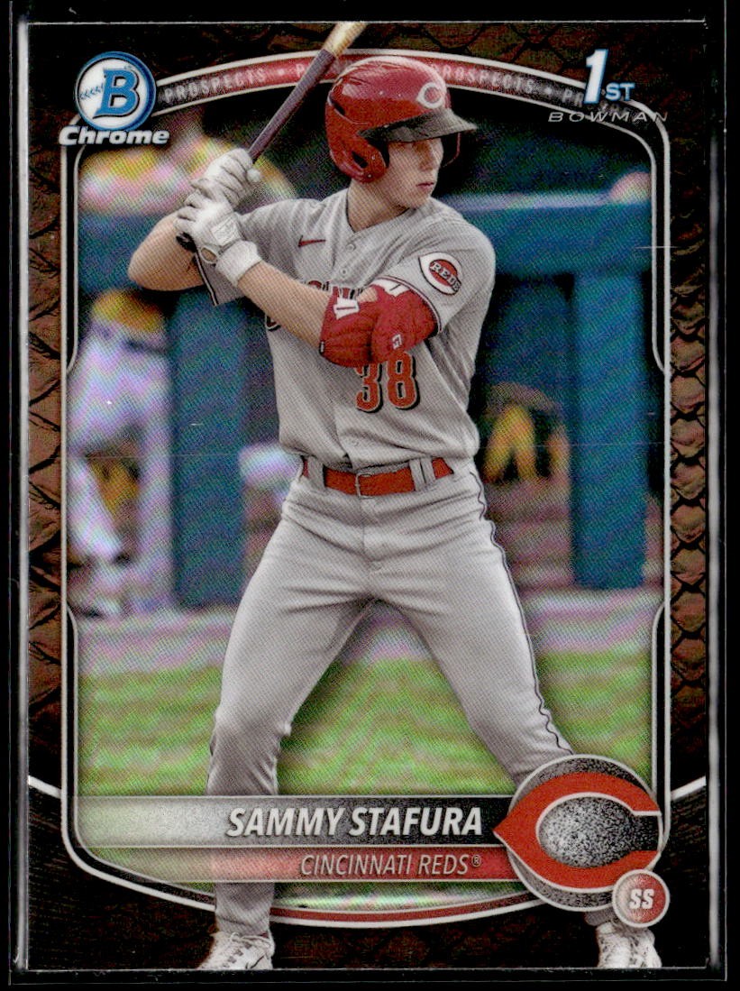 2025 Bowman #BCP-100 Sammy Stafura Chrome Prospects Reptilian Refractor
