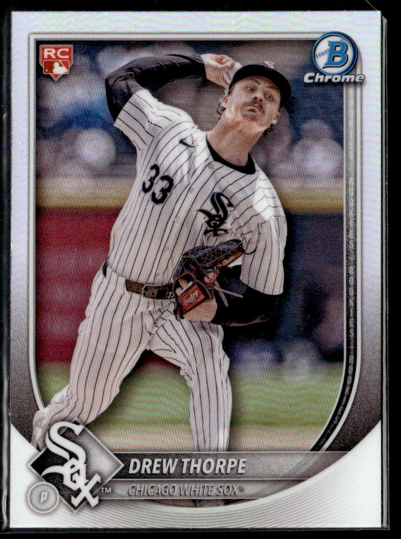 2025 Bowman #8 Drew Thorpe Bowman Chrome Red Rookie Logo