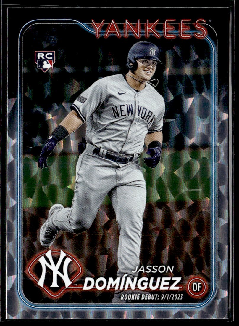 2024 Topps Update #US175 Jasson Domínguez Silver Crackle Foilboard