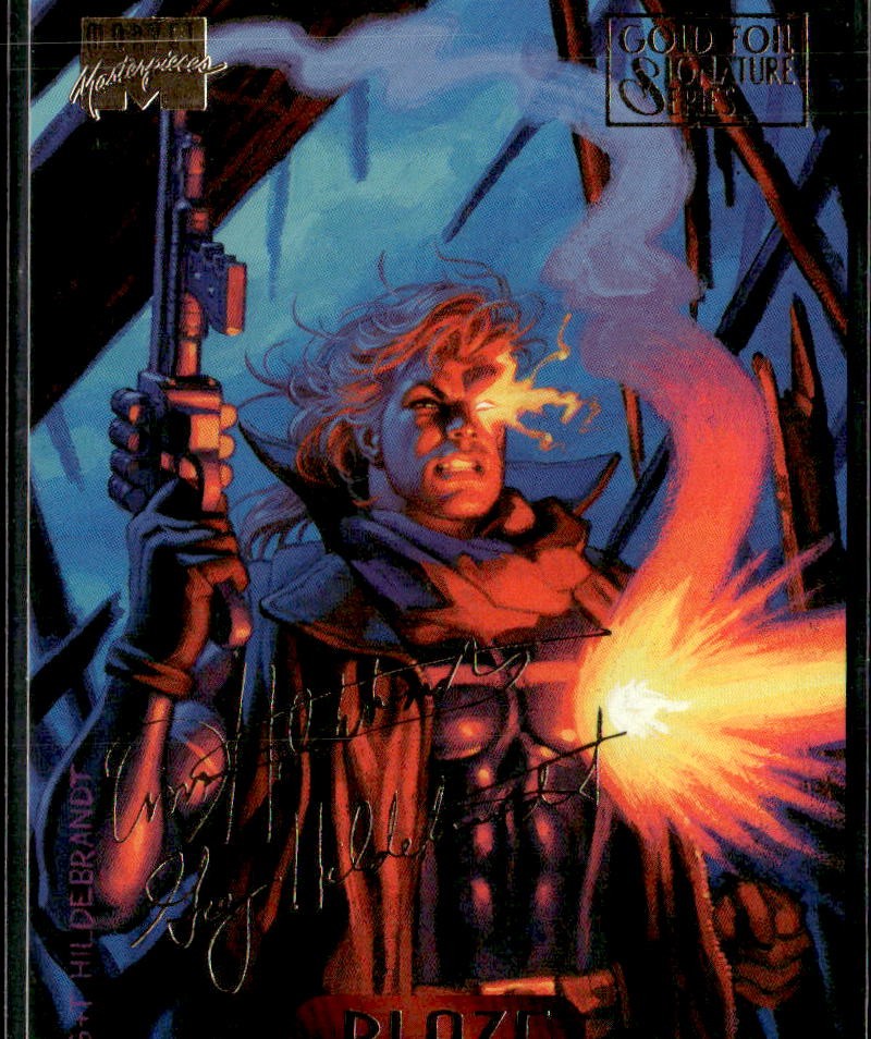 1994 Fleer Marvel Masterpieces Hildebrandt #13 Blaze Gold Foil Signature