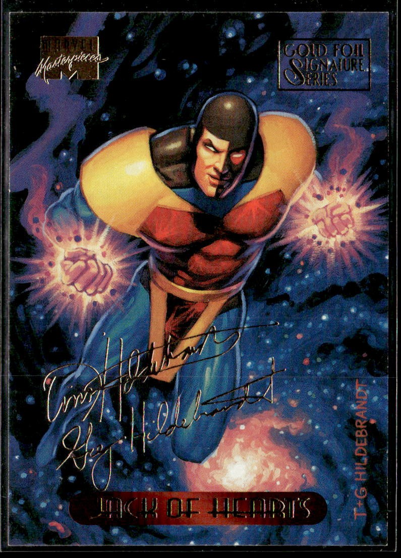 1994 Fleer Marvel Masterpieces #57 Jack of Hearts Gold Foil Signature