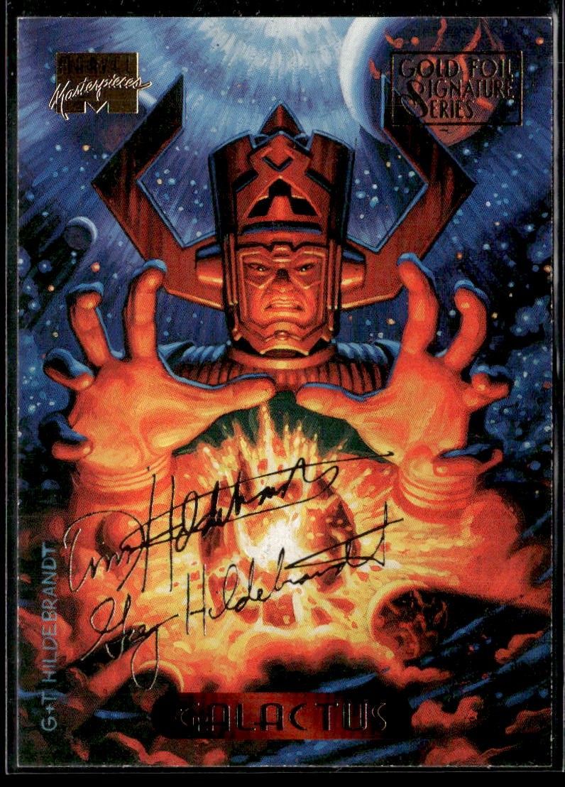 1994 Fleer Marvel Masterpieces Hildebrandt #40 Galactus Gold Foil Signature