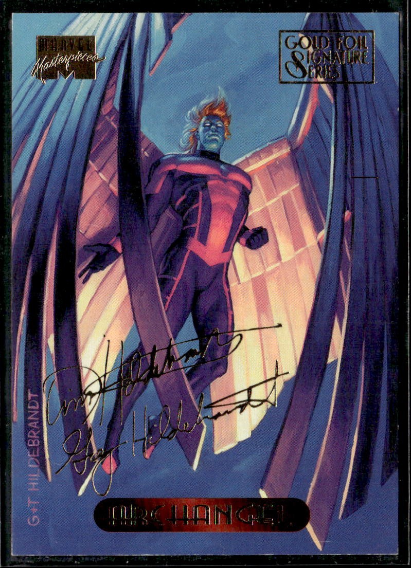 1994 Fleer Marvel Masterpieces Hildebrandt #2 Archangel Gold Foil Signature