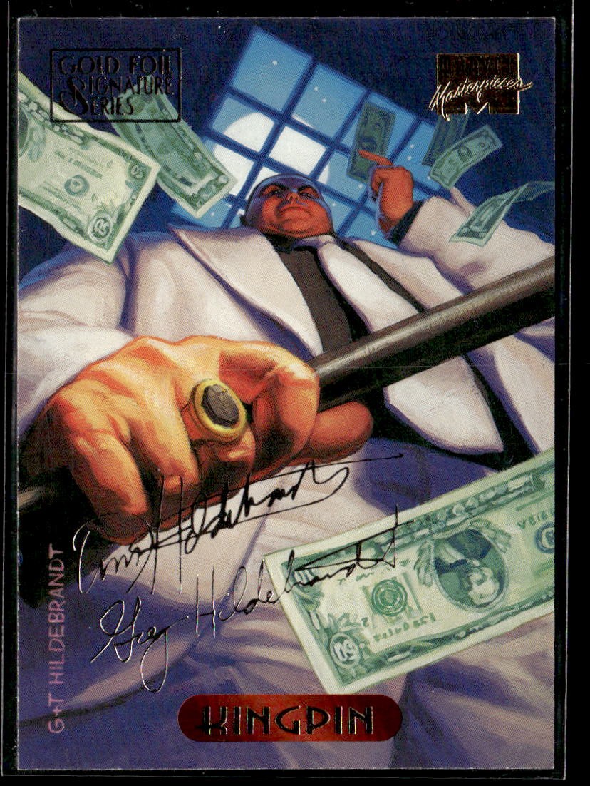 1994 Fleer Marvel Masterpieces Hildebrandt #62 Kingpin Gold Foil Signature