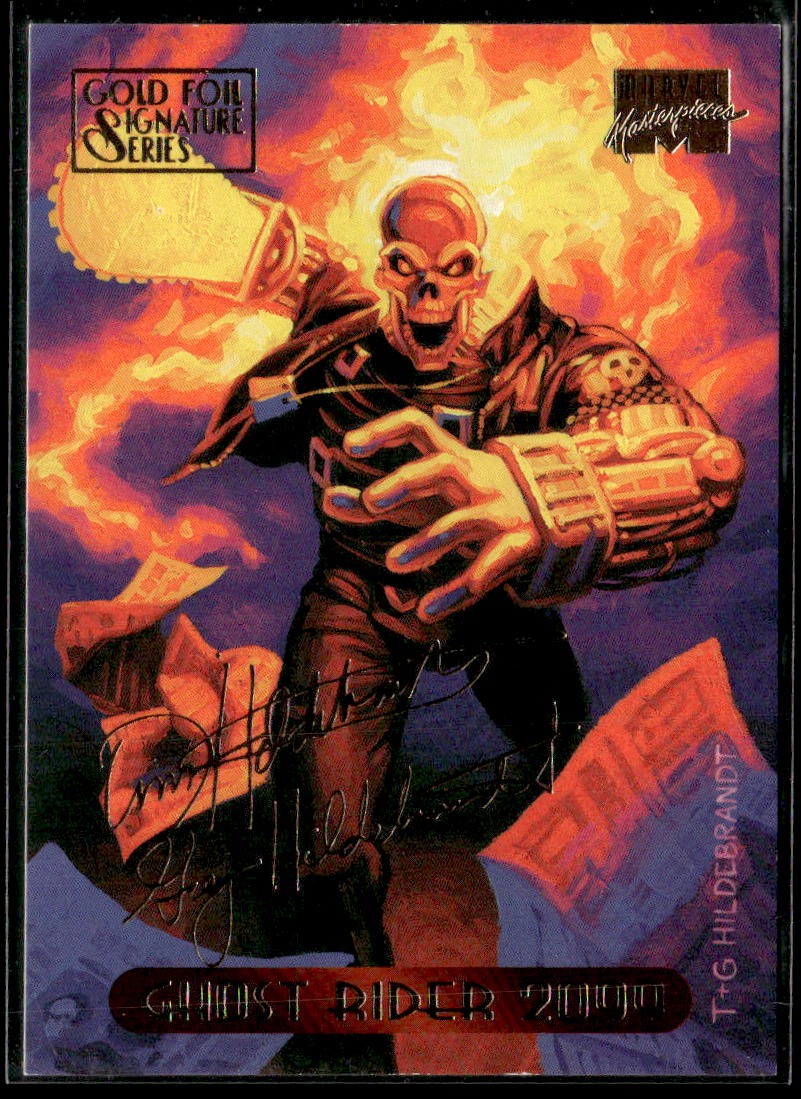 1994 Fleer Marvel Masterpieces #43 Ghost Rider 2099 Gold Foil Signature