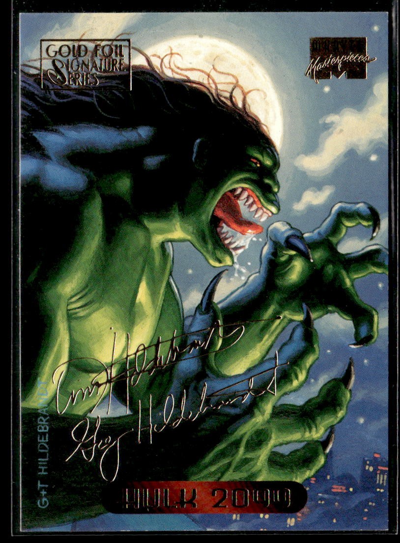1994 Fleer Marvel Masterpieces Hildebrandt #51 Hulk 2099 Gold Foil Signature