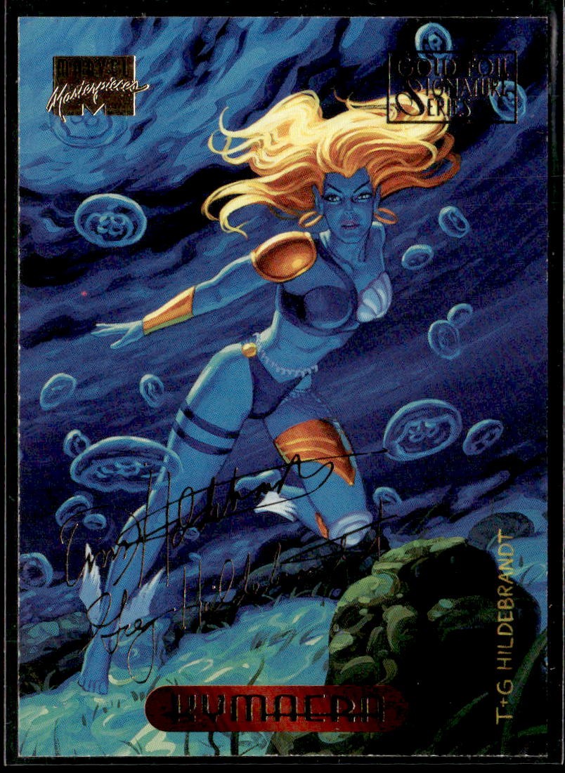 1994 Fleer Marvel Masterpieces Hildebrandt #65 Kymaera Gold Foil Signature