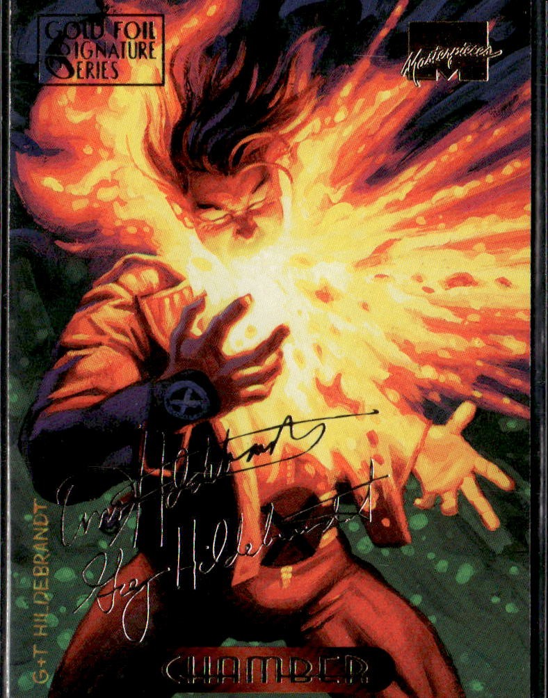 1994 Fleer Marvel Masterpieces Hildebrandt #23 Chamber Gold Foil Signature