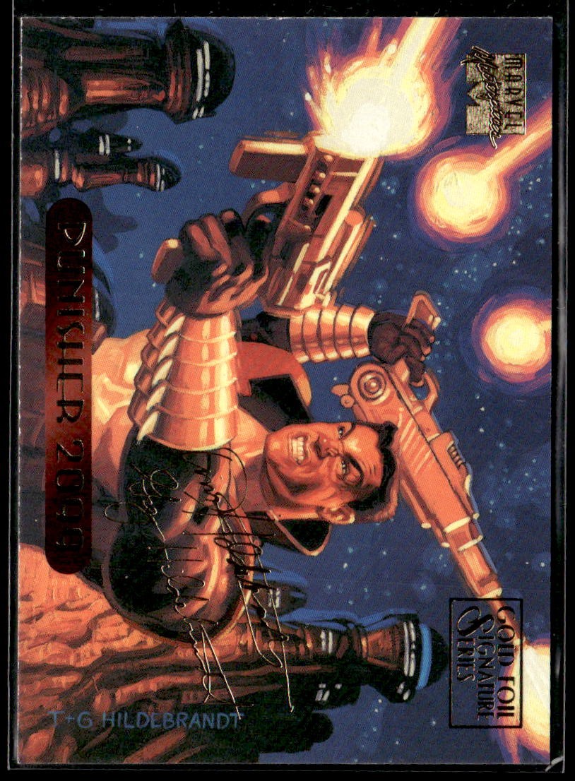 1994 Fleer Marvel Masterpieces Hildebrandt #95 Punisher 2099 Gold Foil Signature
