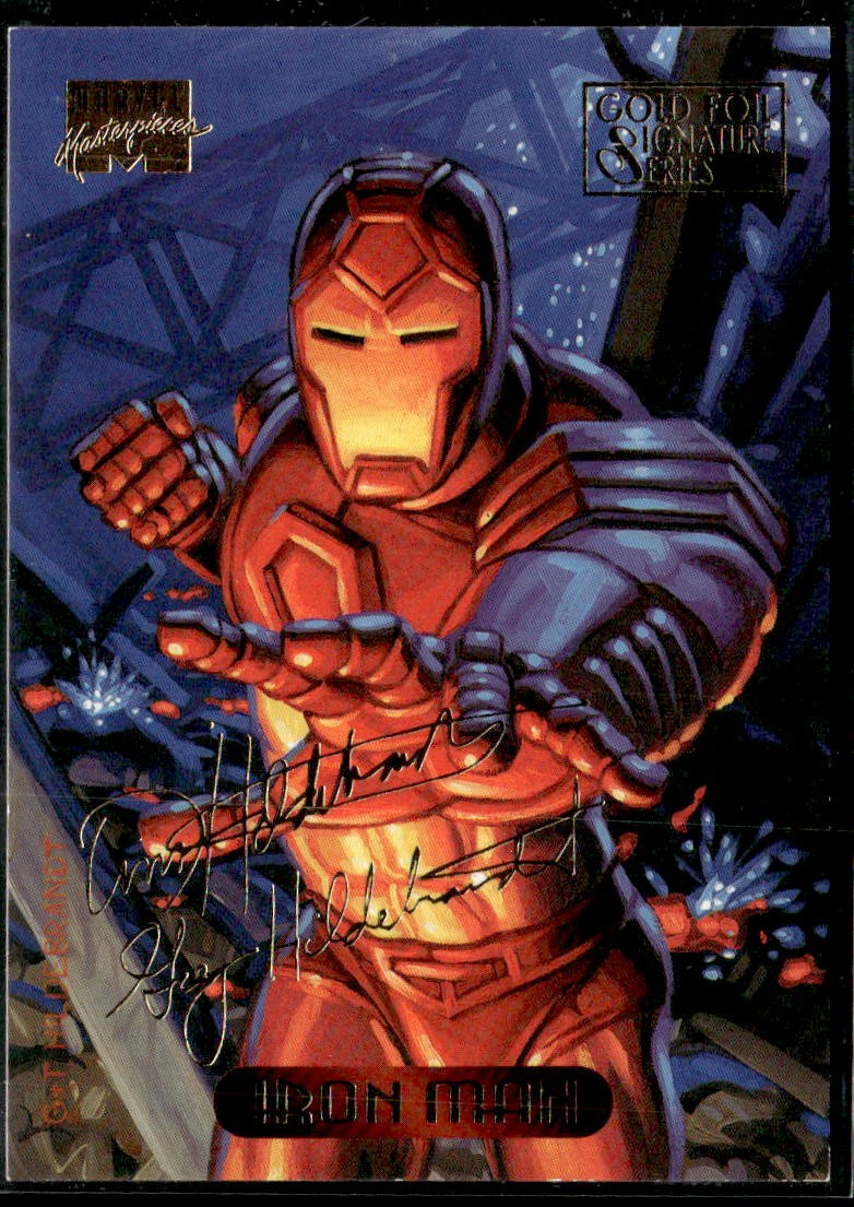1994 Fleer Marvel Masterpieces Hildebrandt #56 Iron Man Gold Foil Signature