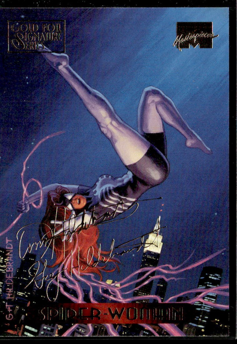 1994 Fleer Marvel Masterpieces Hildebrandt #117 Spider-Woman Gold Foil Signature