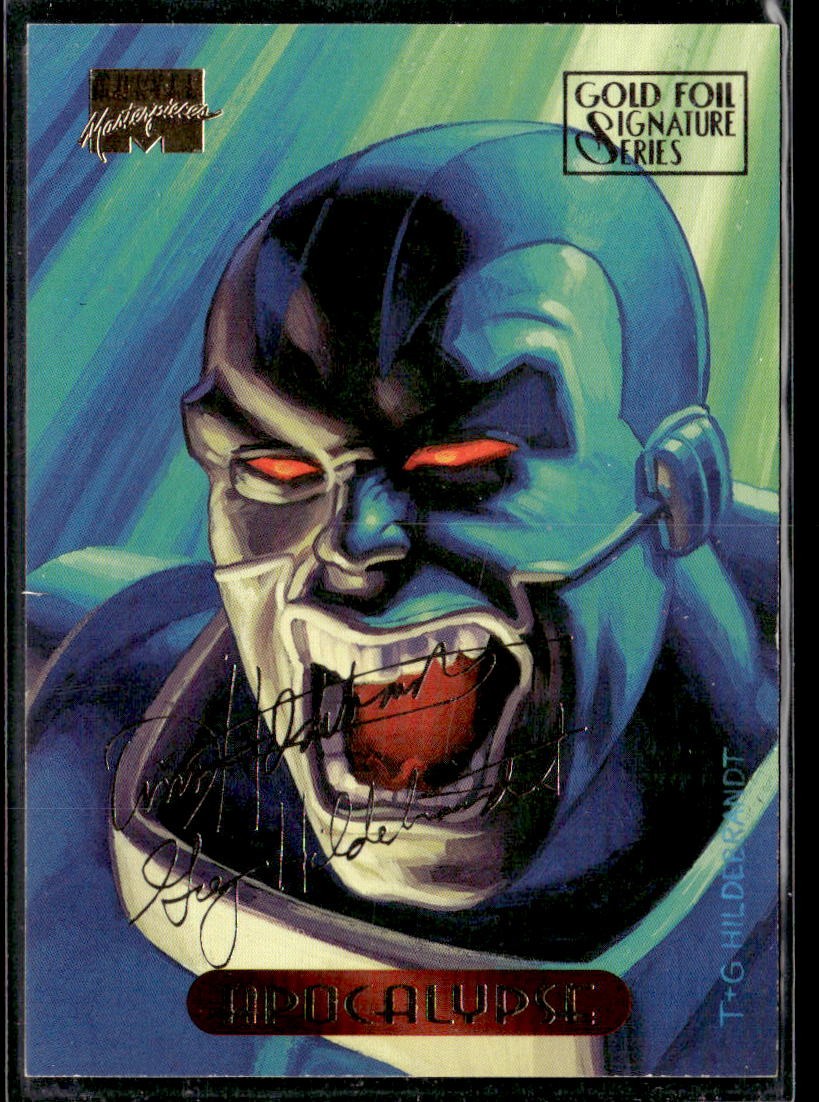 1994 Fleer Marvel Masterpieces Hildebrandt Apocalypse Gold Foil Signature